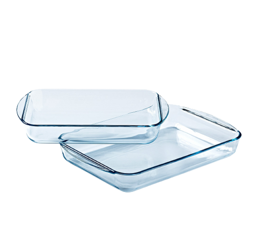 KADAX Plat à gratin en verre résistant à la chaleur, Plat à gratin avec  couvercle et poignées, Moule en verre classique, transparent Plat à  lasagne, Plats à four (rectangulaire, 4,1 L) 